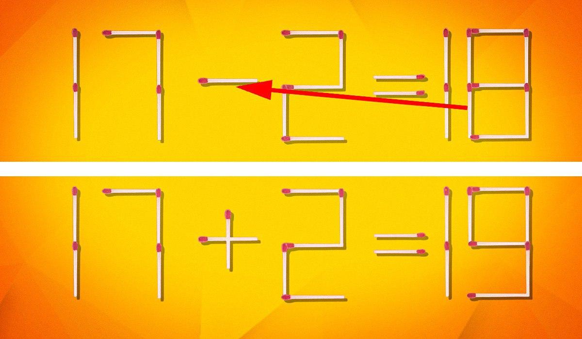 Kam presunúť 1 zápalku, aby bola rovnosť správna: fascinujúca hádanka