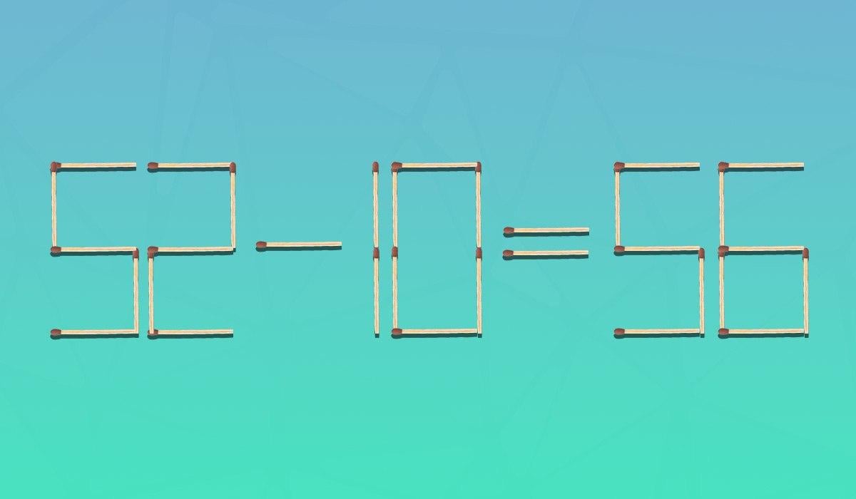 Veľmi ťažká hádanka: stačí presunúť 2 zápalky, aby bola rovnosť správna