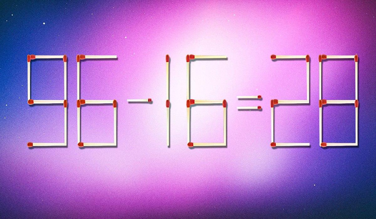 Musíte vyškrtnúť 2 zhody, aby bola rovnosť správna: hádanka pre géniov